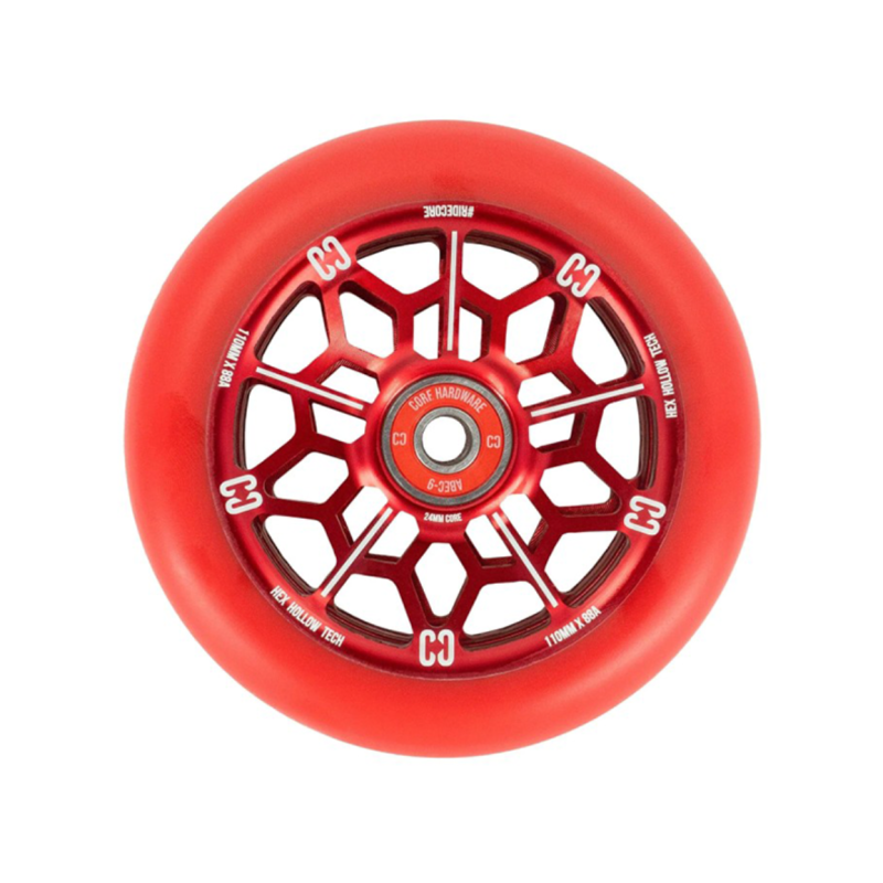 Roues Core Hex Hollow Rouge (x2)